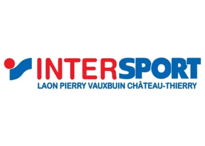Logo Intersport, magasins de Laon, Pierry, Vauxbuin et Châteaux-Thierry.