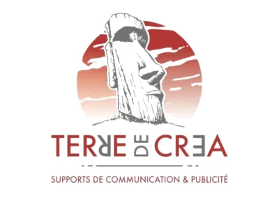 Logo de l'agence Terre de Créa, supports de communication et publicité.