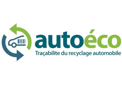 Logo d’Autoéco – Traçabilité du recyclage automobile, partenaire d’Atelier Brod’Art Créations à Soissons.