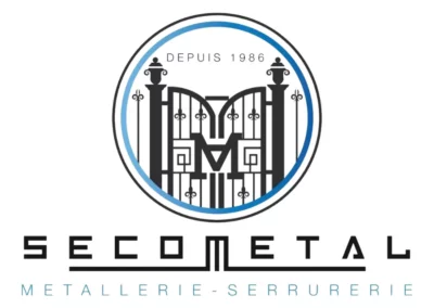Logo de Secometal, entreprise de métallerie et serrurerie, partenaire d’Atelier Brod’Art Créations pour le marquage textile professionnel.