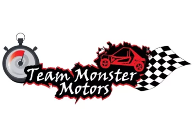 Logo de Team Monster Motors, partenaire d’Atelier Brod’Art Créations pour la personnalisation textile dans l’univers du sport automobile.